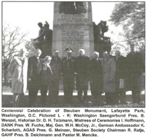 Speakers and special guests at the Steuben Monument - Dr. Tolzmann is 2nd from left.